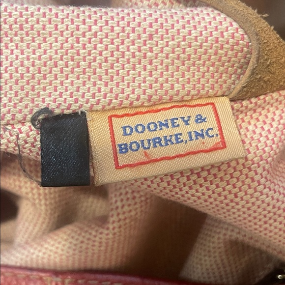 Dooney & Bourke Red Pebbled Leather Hobo with Braided Handle & Diagonal Zips Y2K - Picture 12 of 12